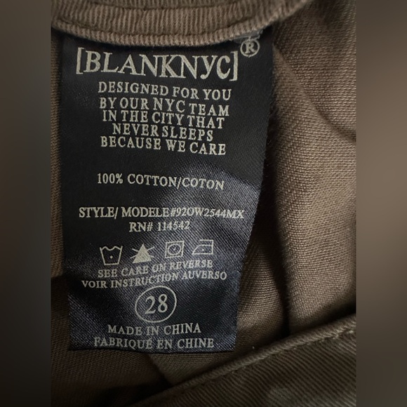 BLANKNYC High Waisted Relaxed Wide Leg Dress Pants Button Fly, Tie Olive Gree 28 - Picture 6 of 11